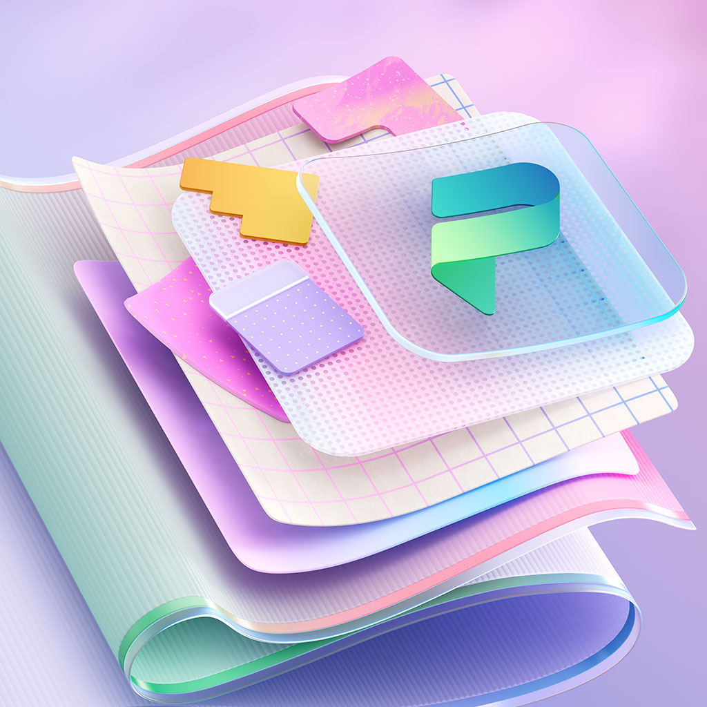 3d Abstract Illustration with the PowerApps logo