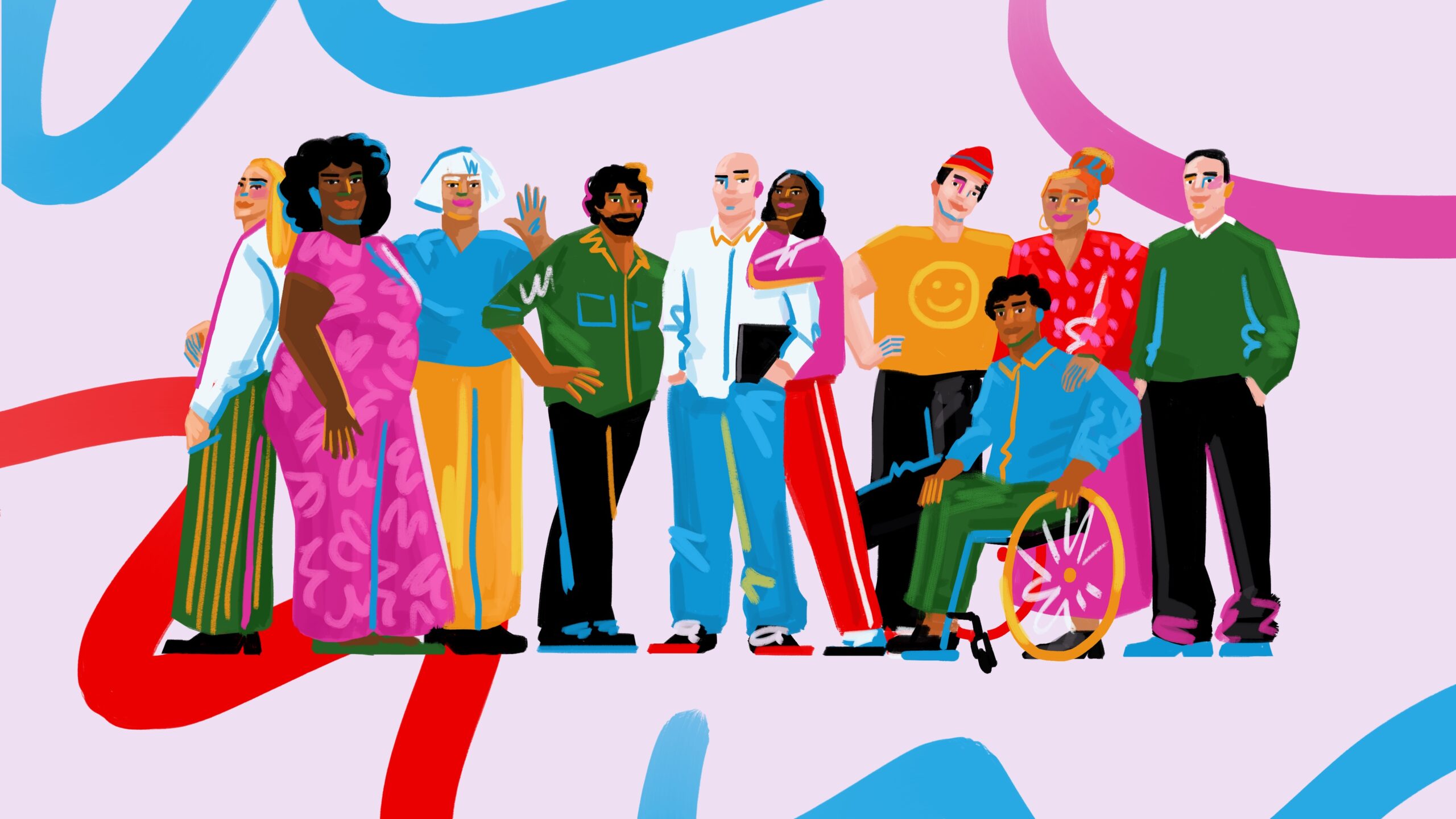 Diverse group of people illustration