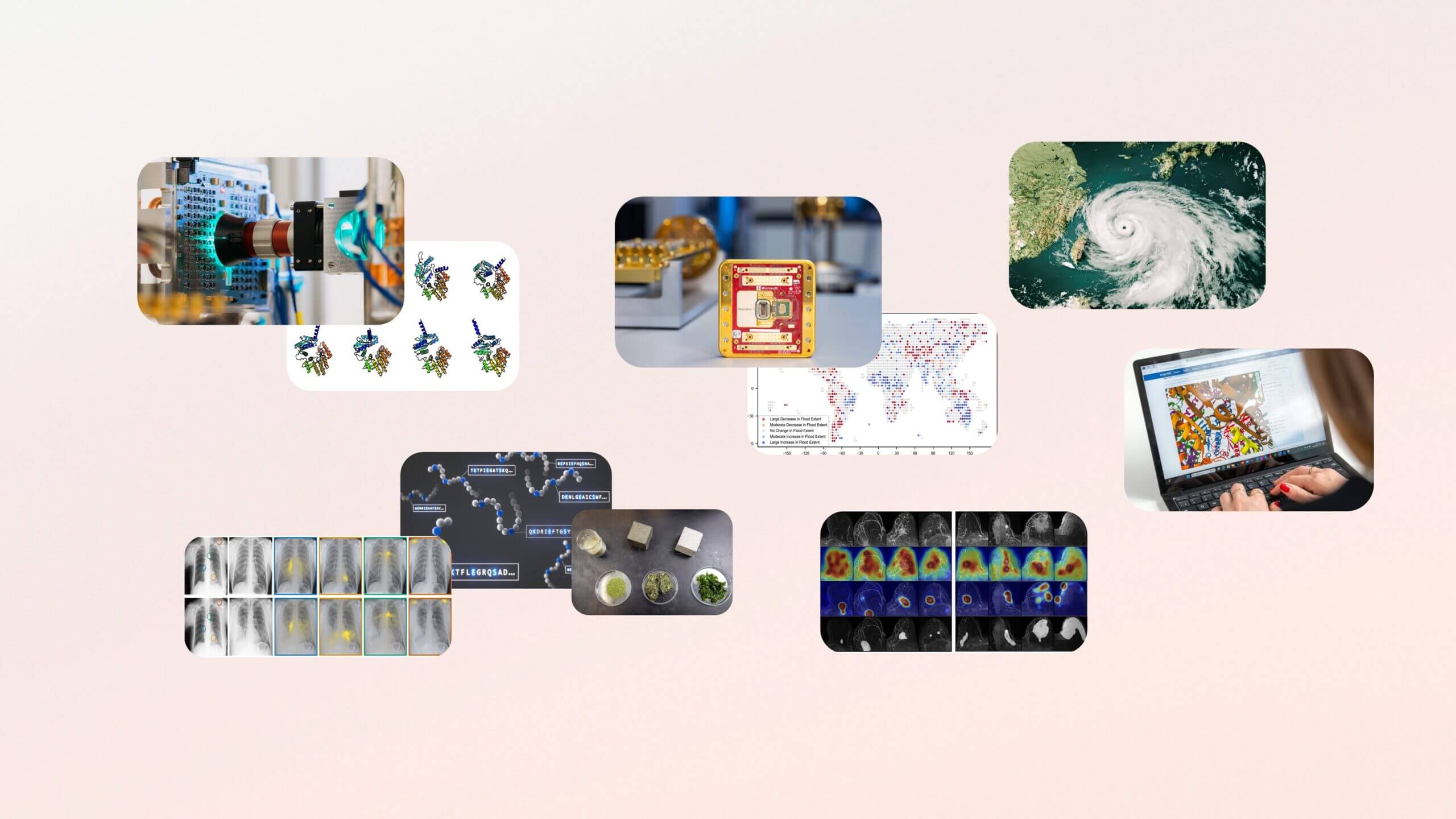 A collage of science-related images