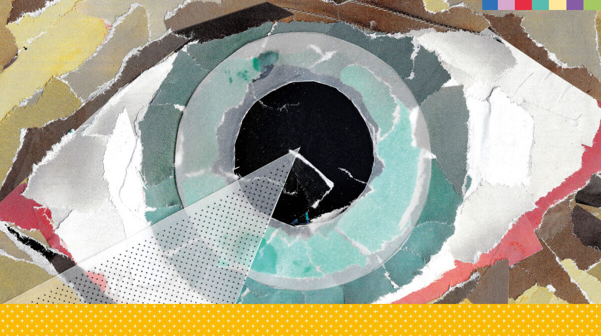 A close up illustration of an eye.