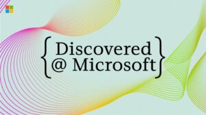 “Discovered @ Microsoft” logo with colorful flowing abstract lines.