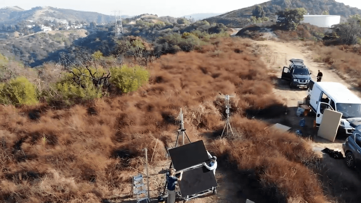 Researchers set up a camera monitoring station on a California mountaintop.