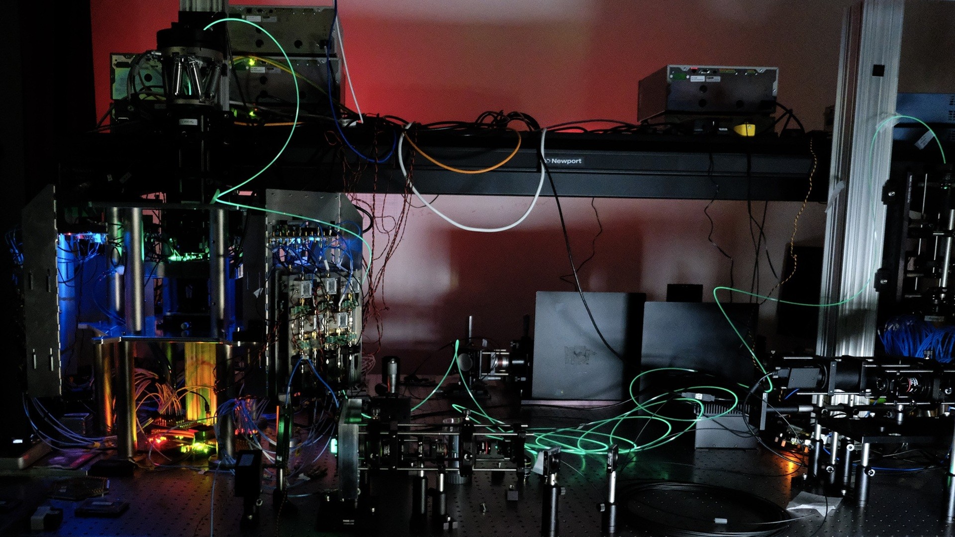 Laboratory optical equipment with lasers and cables