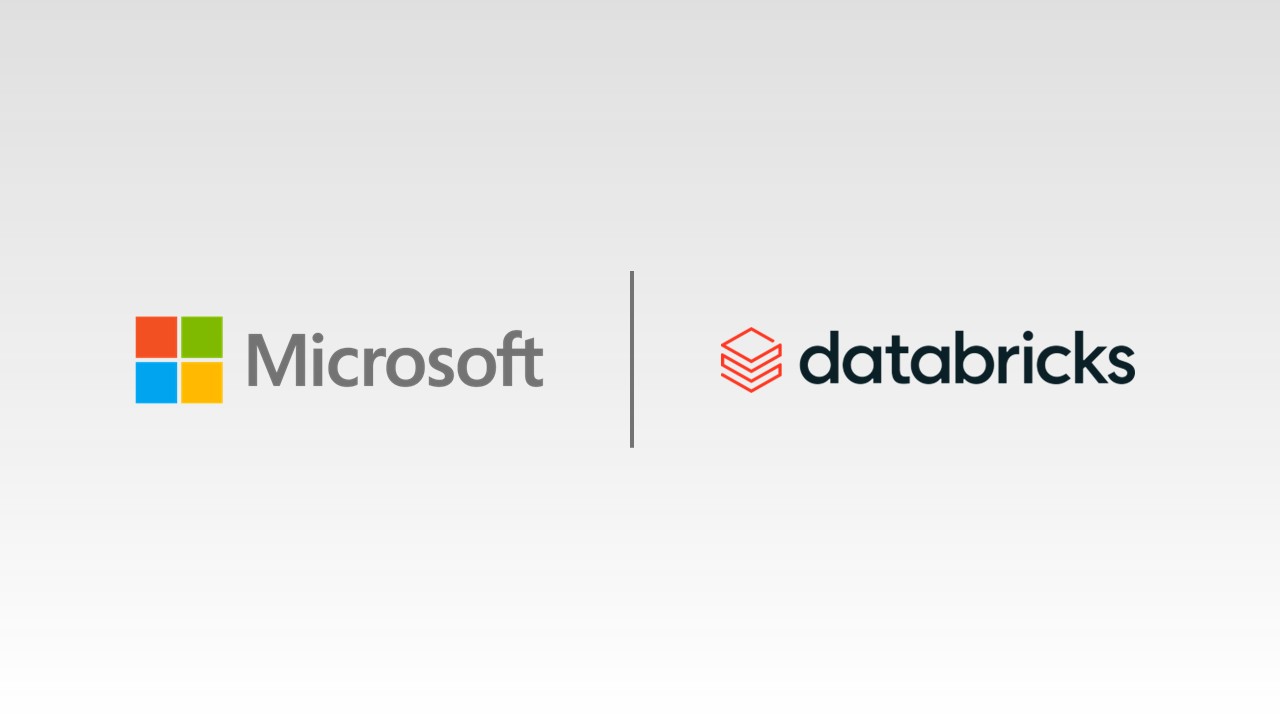 Microsoft and Databricks logos on a white background.