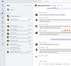 screen shot of a Microsoft Teams chat