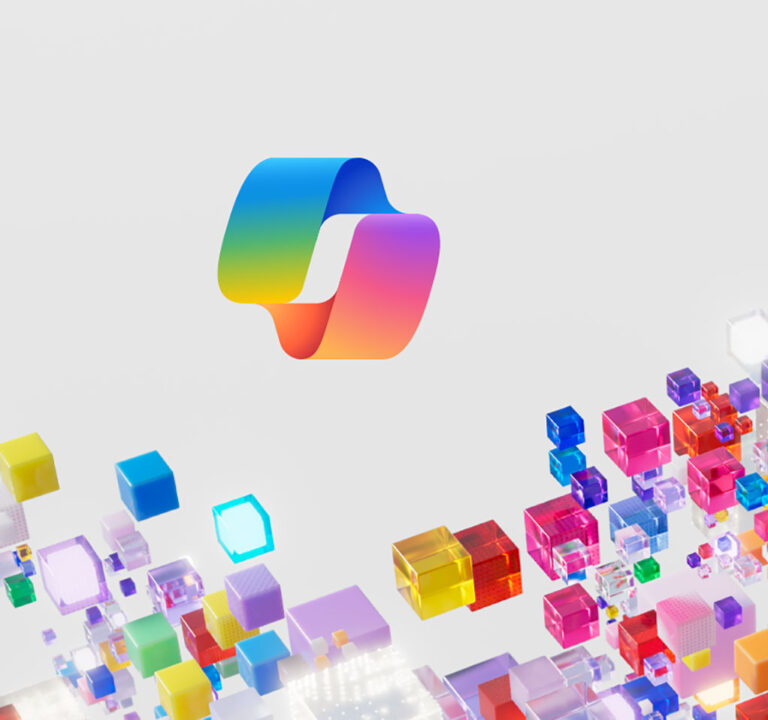 Microsoft Copilot logo and several colorful cubes