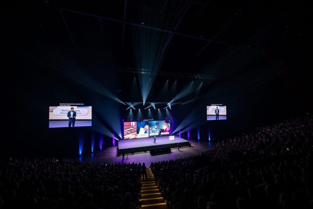 Long shot of AI Tour main stage in Sydney