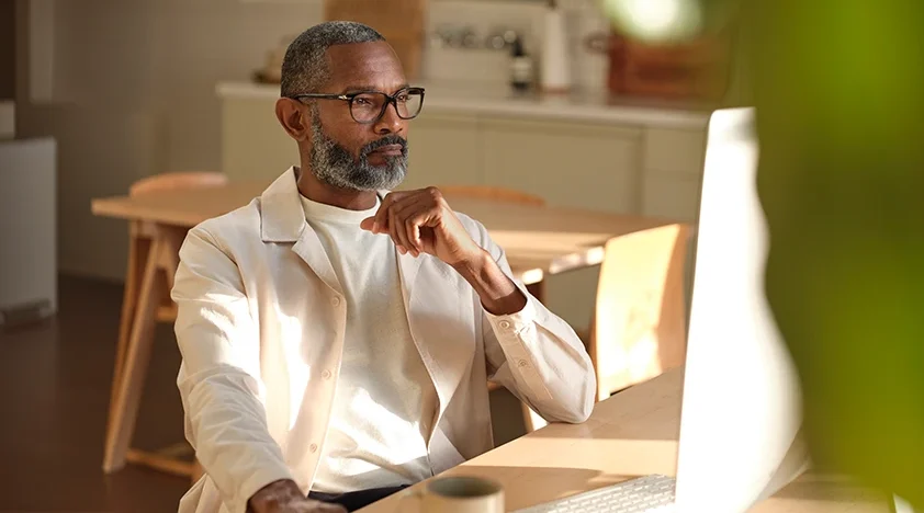 a man sitting on a table