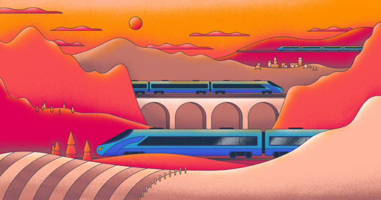 graphic illustration of a train