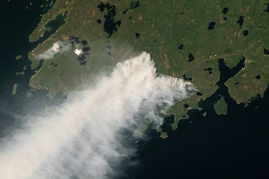 Imagen satelital de un incendio forestal
