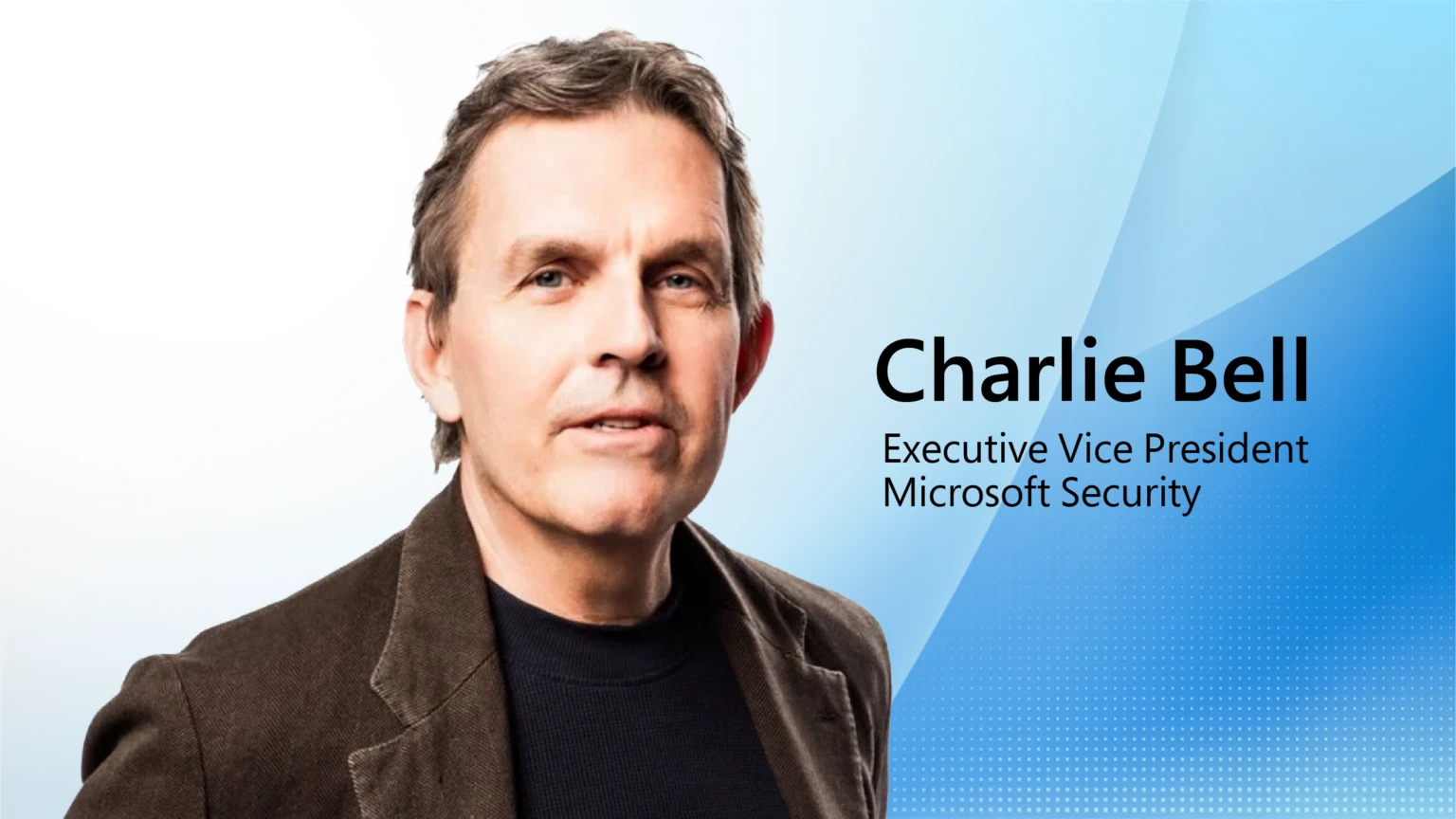 Ilustración que muestra a Charlie Bell, vicepresidente ejecutivo de Microsoft Security