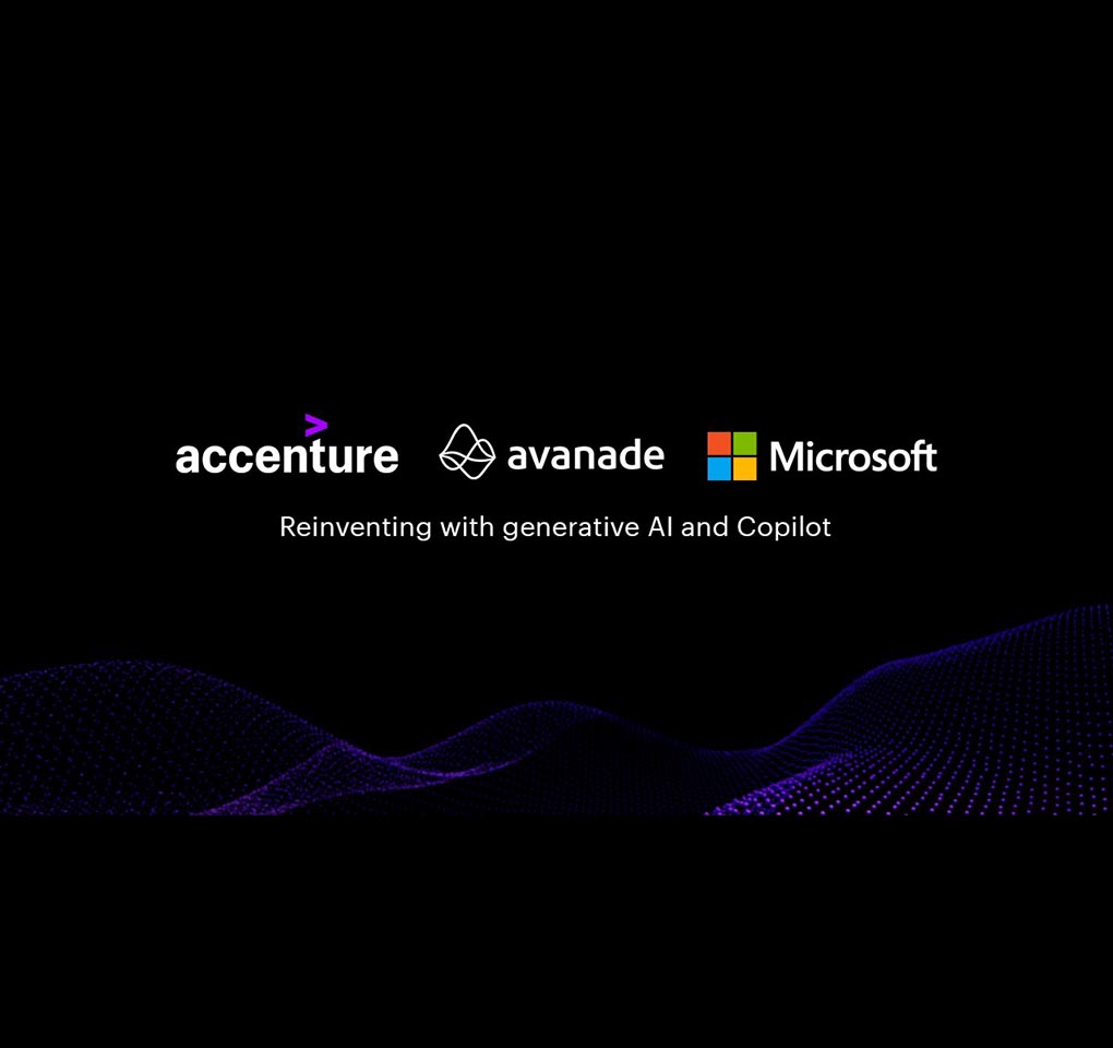 Imagen con los logos de Accenture, Avanade y Microsoft