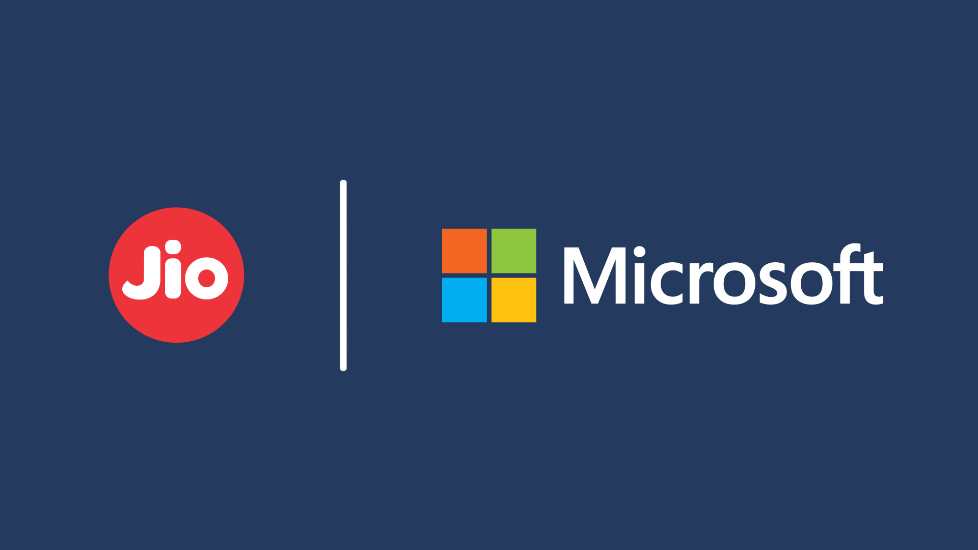 Photo showing company Jio and Microsoft's logos.