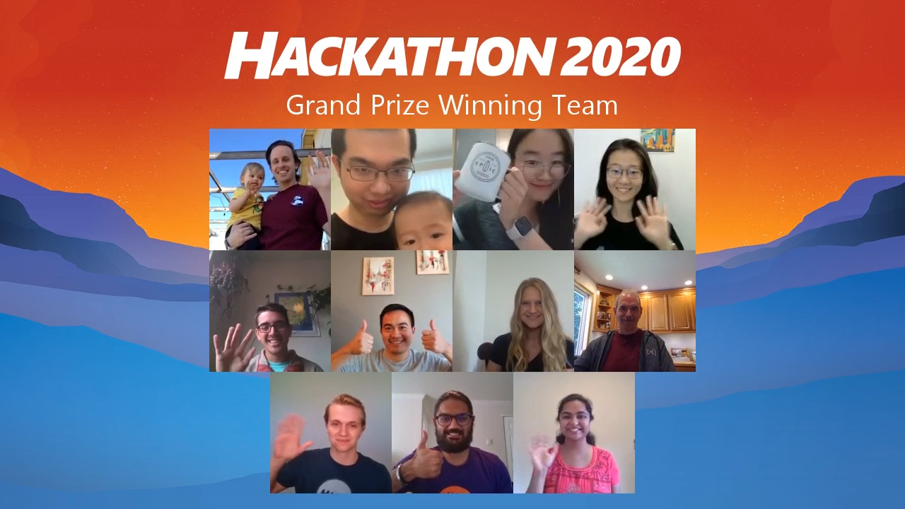 The members of the 2020 Hackathon winning team