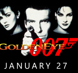 James Bond with two female characters along with the words GoldenEye 007 and January 27