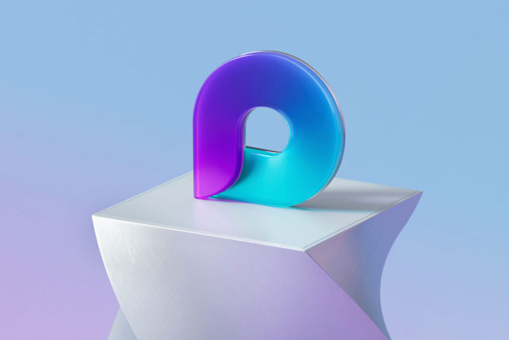 Microsoft Loop logo on a pedastel