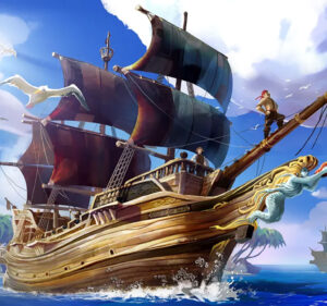 Pirates aboard a ship at sea