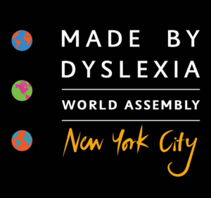 The words made by dyslexia World Assembly New York City along with three globes