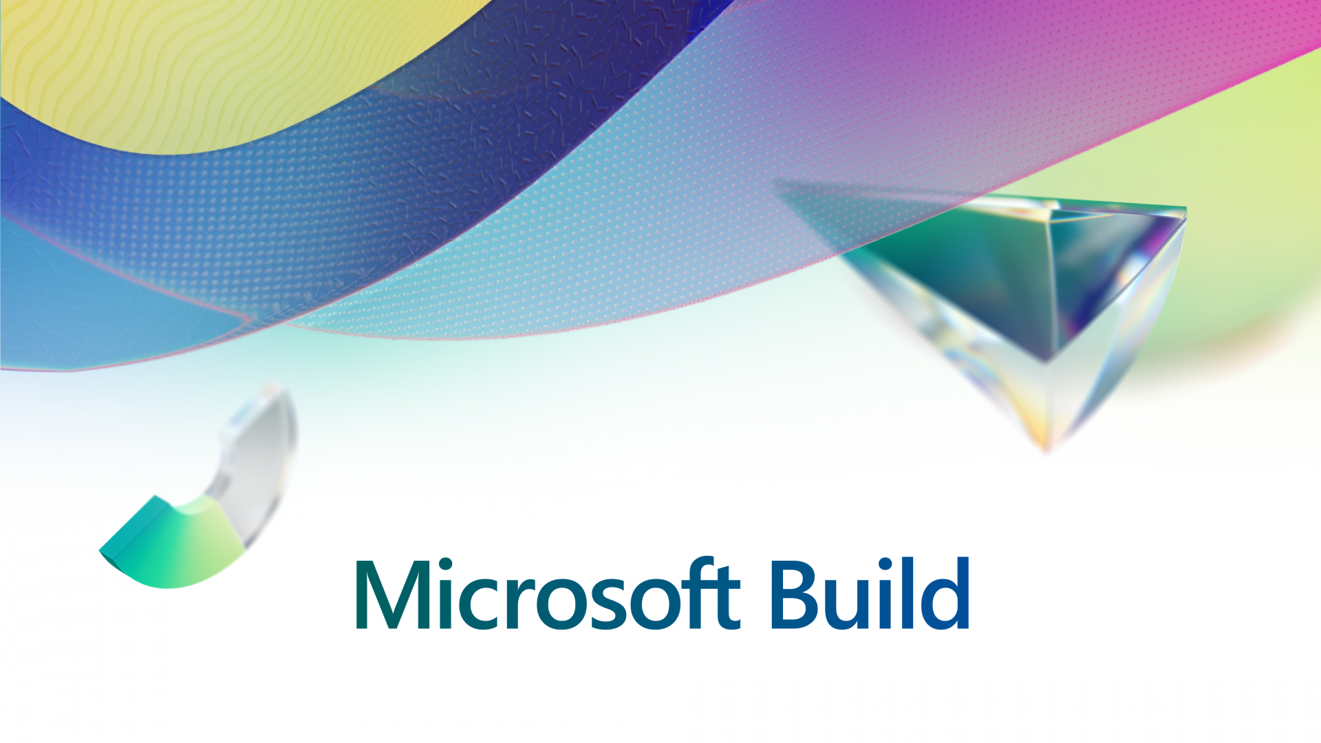 Ribbons of color with Microsoft Build written on the bottom