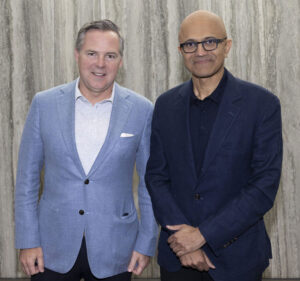 Greg Hicks, President and CEO, Canadian Tire Corporation, and Satya Nadella, Chairman and CEO, Microsoft