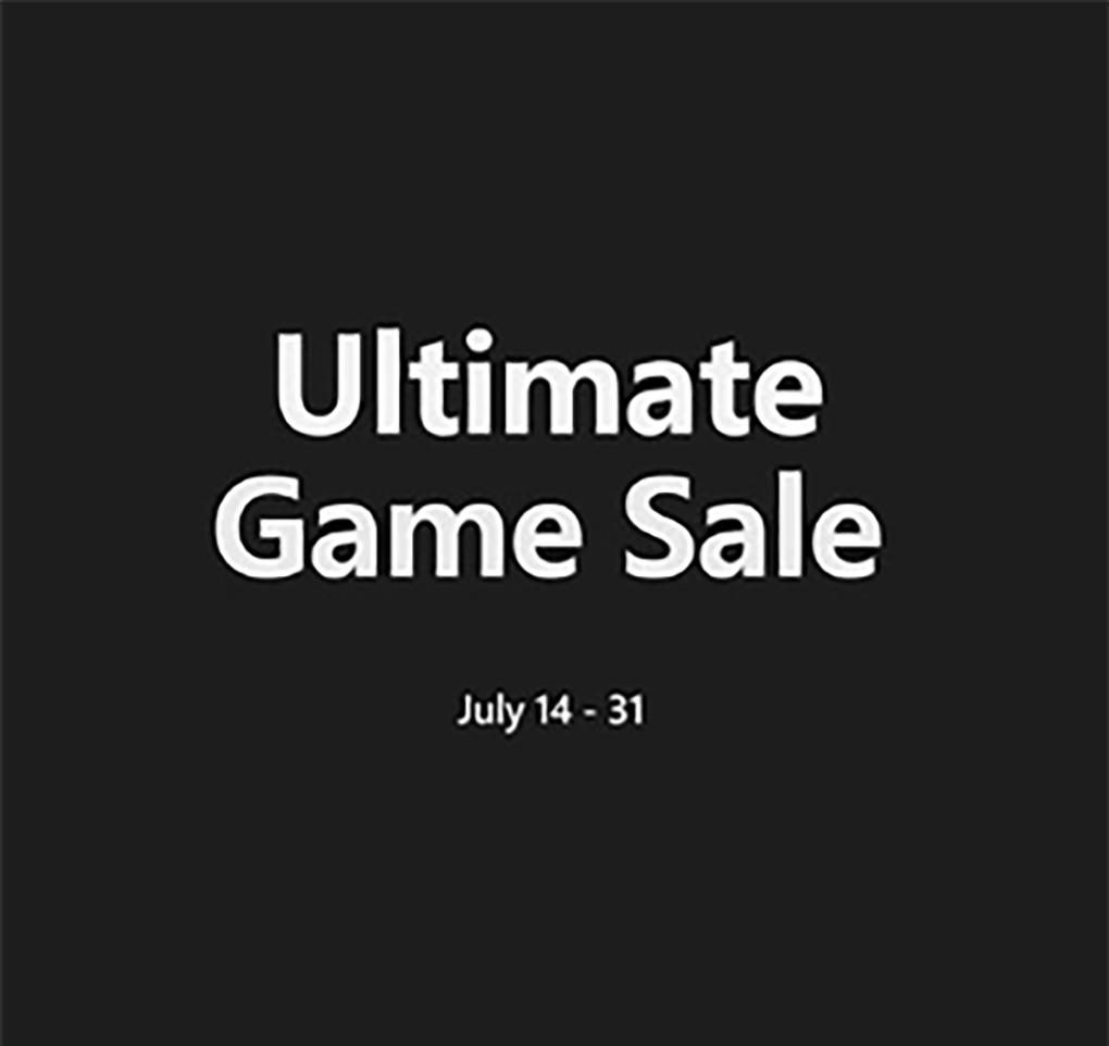 Text reading "Ultimate Game Sale July 14-31"