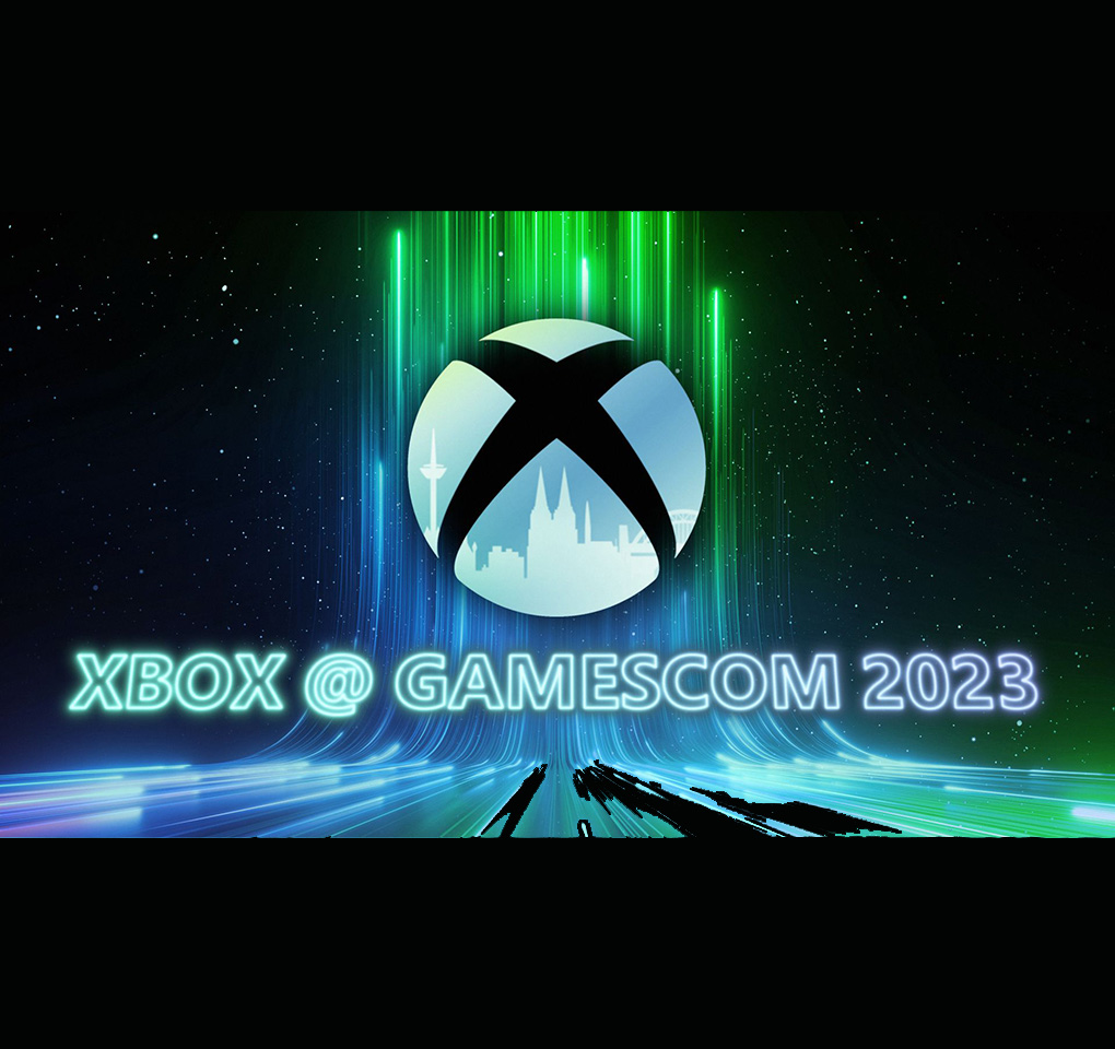 Xbox logo along with text reading Xbox at gamescom 2023