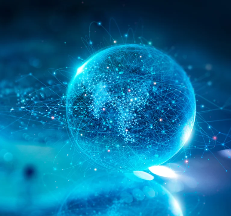 Image of blue spherical object