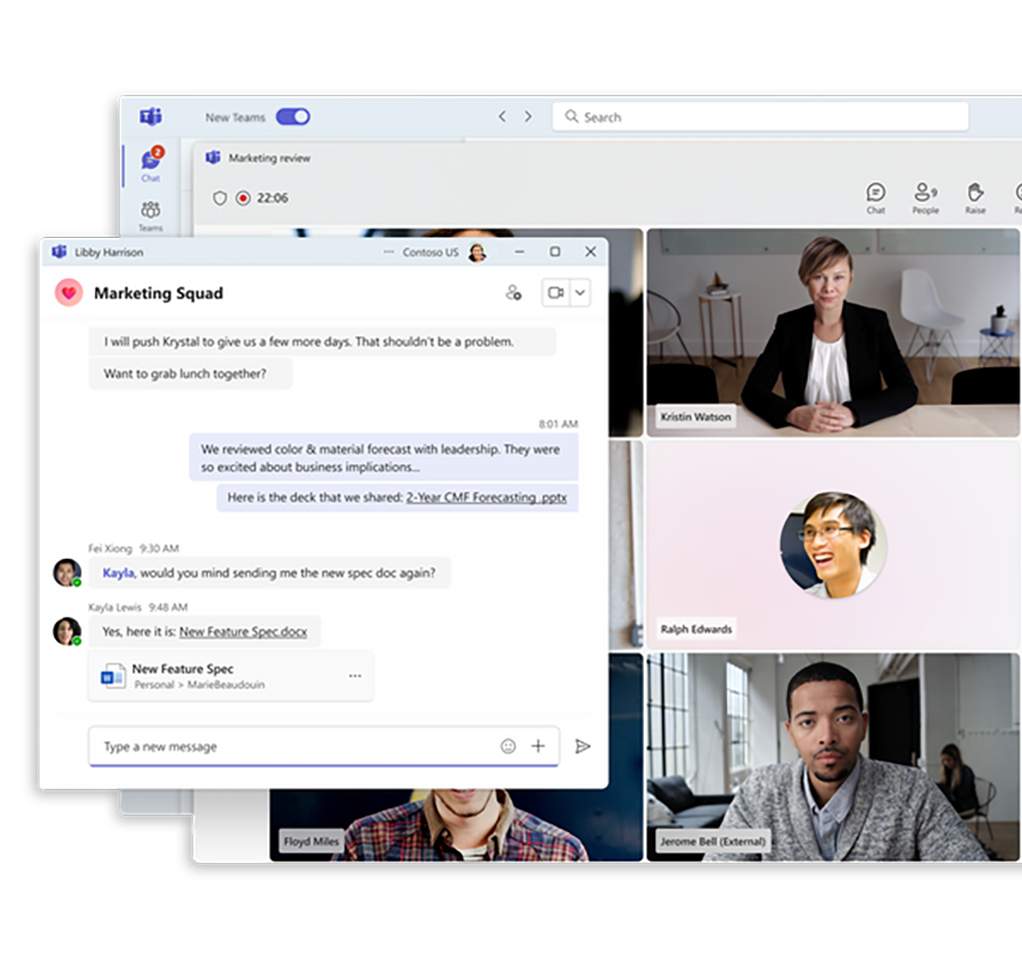 Collage of images from a Microsoft Teams meeting