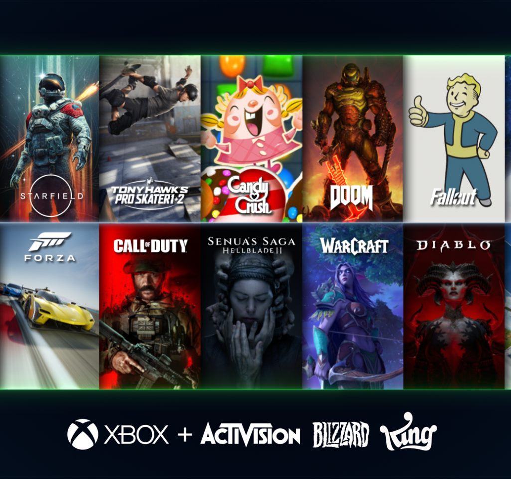 Activision title art examples along with logos