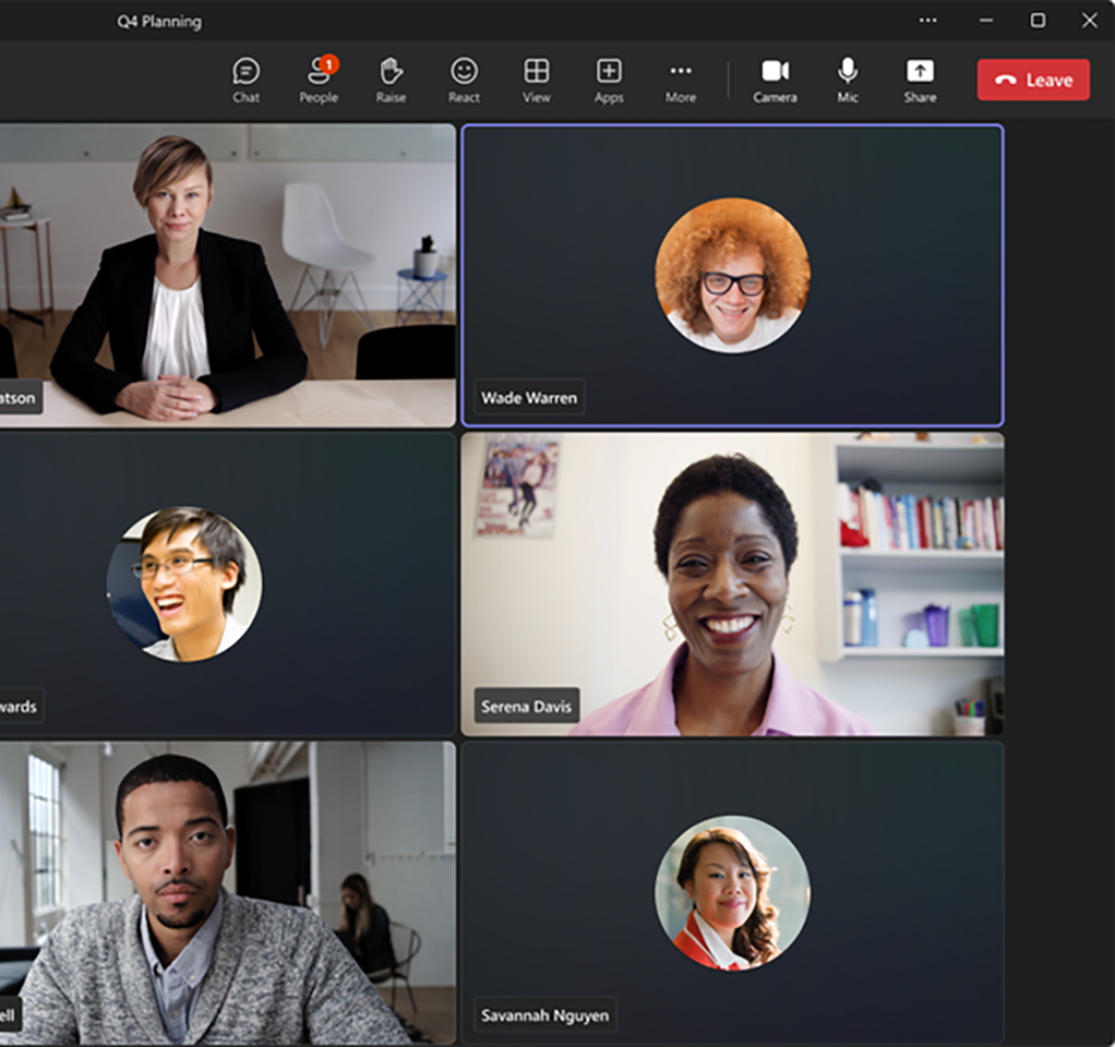 The new active speaker view in a Microsoft Teams meeting