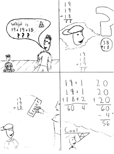 A cartoon about a math equation drawn by Nick Martinek.