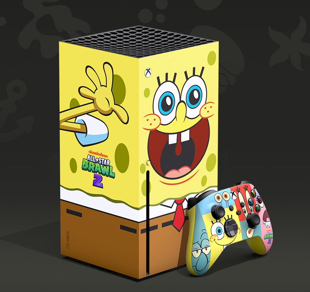 SpongeBob SquarePants-themed Xbox console and wireless controller