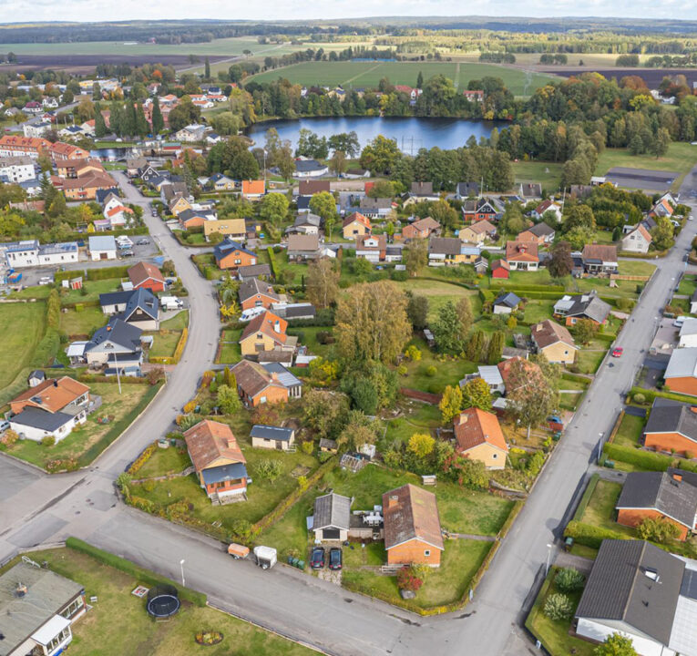 Aerial view of a community