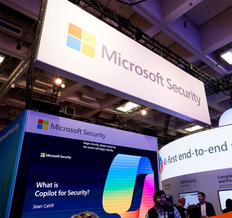 Microsoft Security booth at a tradeshow