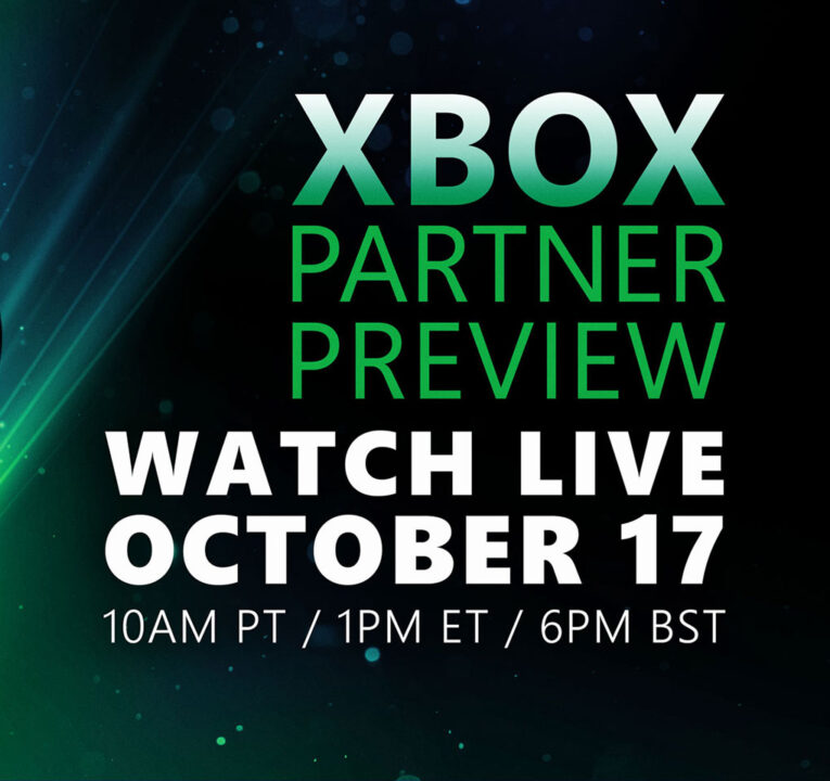 Text reading Xbox partner preview; watch live Oct. 17