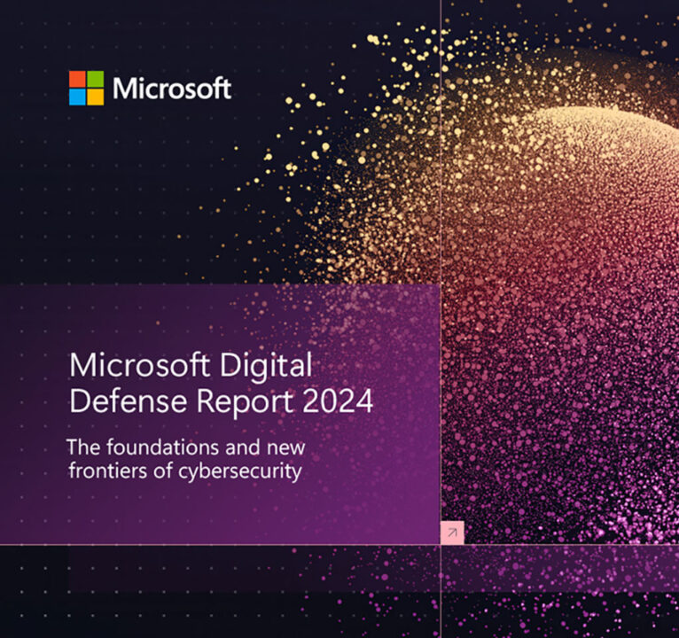 Text reading Microsoft Defense Digital Report 2024, the foundations and new frontiers of cybersecurity