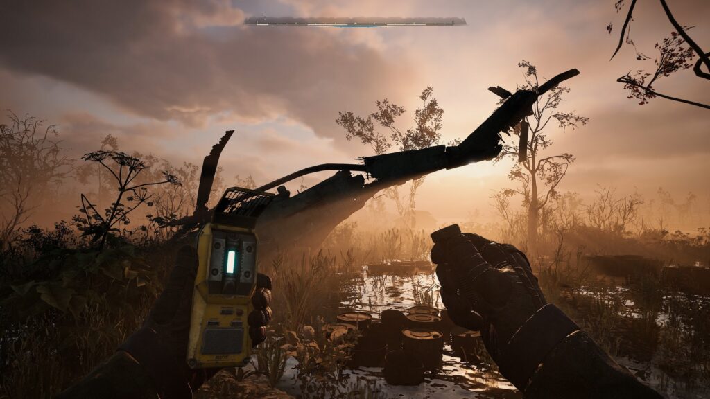 Screenshot from STALKER 2 showing post apocalyptic landscape