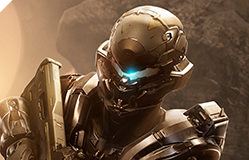 Halo 5: Guardians character Locke in futuristic armor