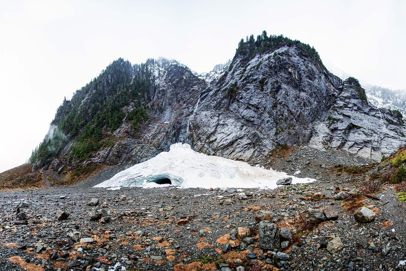 A picture of the ice cave from outside