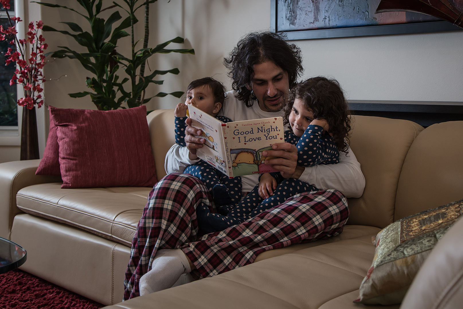 Stevie reading to his children