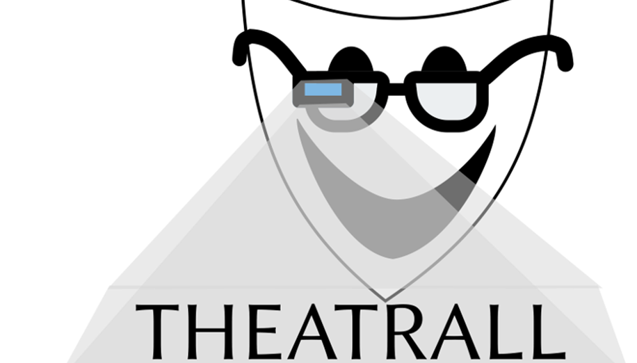 театральная маска в умных очках - обожка проекта Theatrall (Франция)