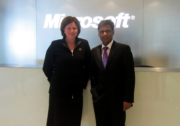 Adrienne Hall, general manager, Microsoft Trustworthy Computing (left) and Arunachalam Sam, Group IT/IS manager, Mulitex Group (right)