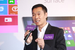 Horace Chow, general manager of Microsoft Hong Kong, indicates that Surface is the most productive tablets on the planet
