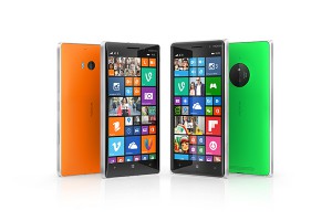 Lumia 830 green and orange front and back