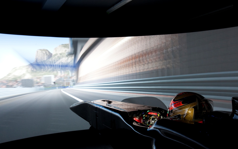 A driver in the loop simulator in action 