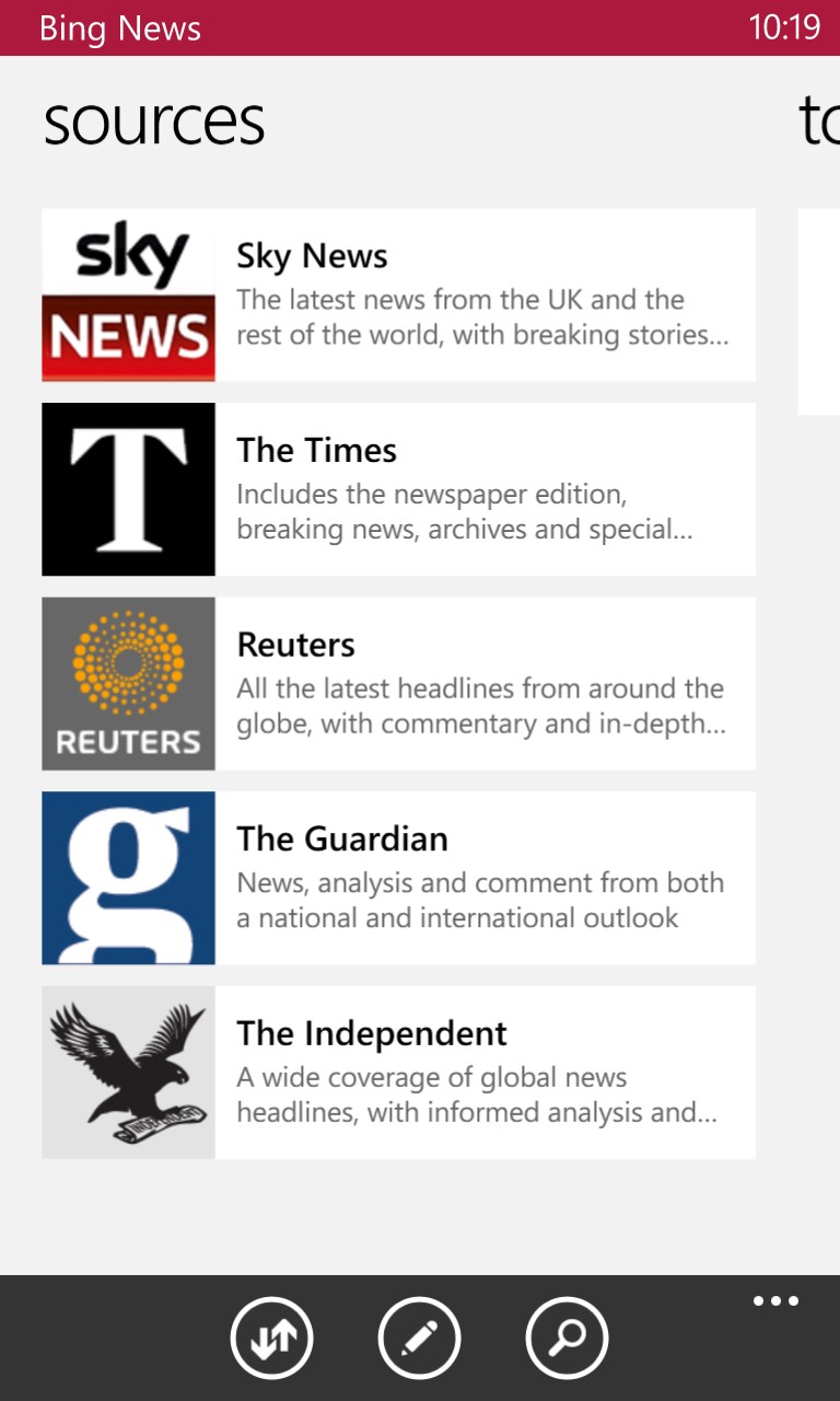 Apps like Bing News help us assimilate, access and share news 