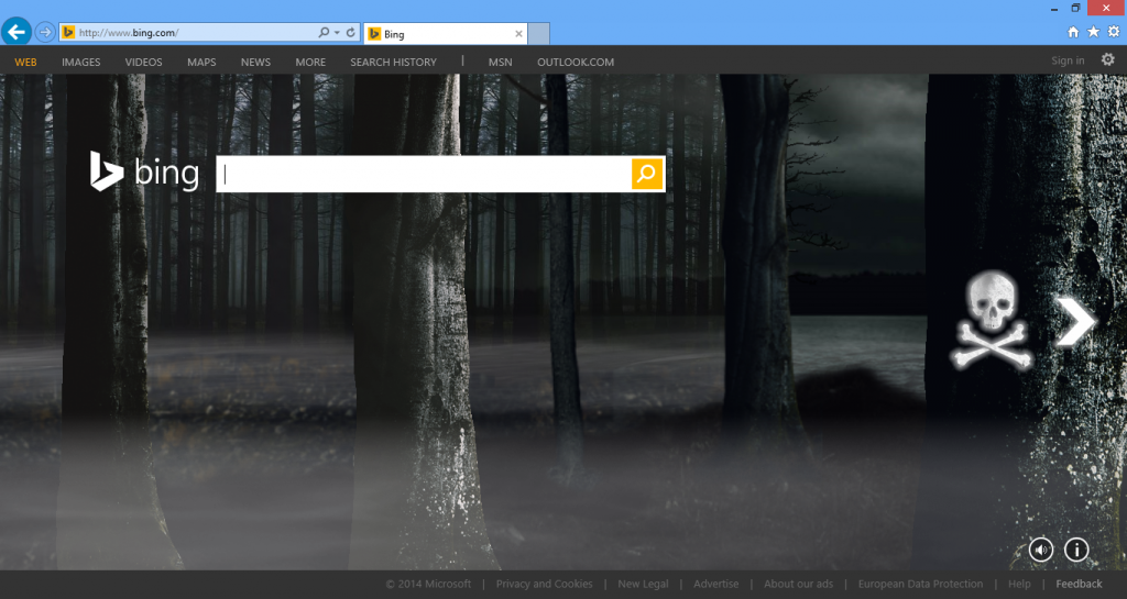 Bing's selection of Halloween homepages