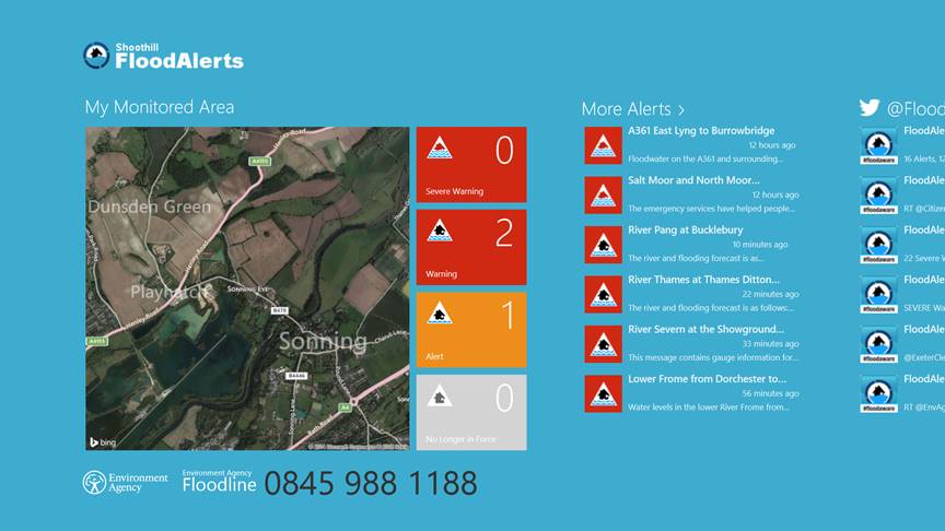 The Shoothill FloodAlerts service is built on Microsoft technology