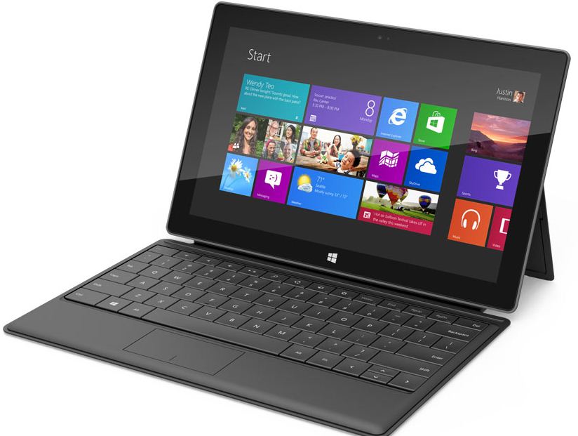 The Surface 2 kickstand allows you to go from tablet to laptop and back in a snap