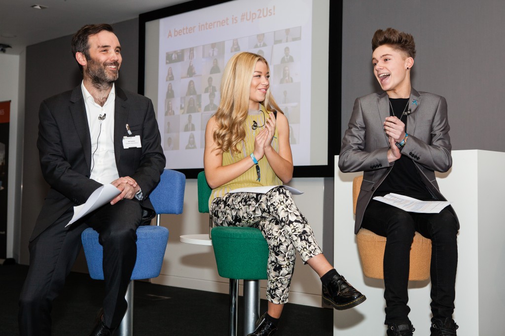 Molly and Harvey from CBBC’s Friday Download, joined by Will Gardner, Director of the Safer Internet Centre, CEO of Childnet for the youth panel